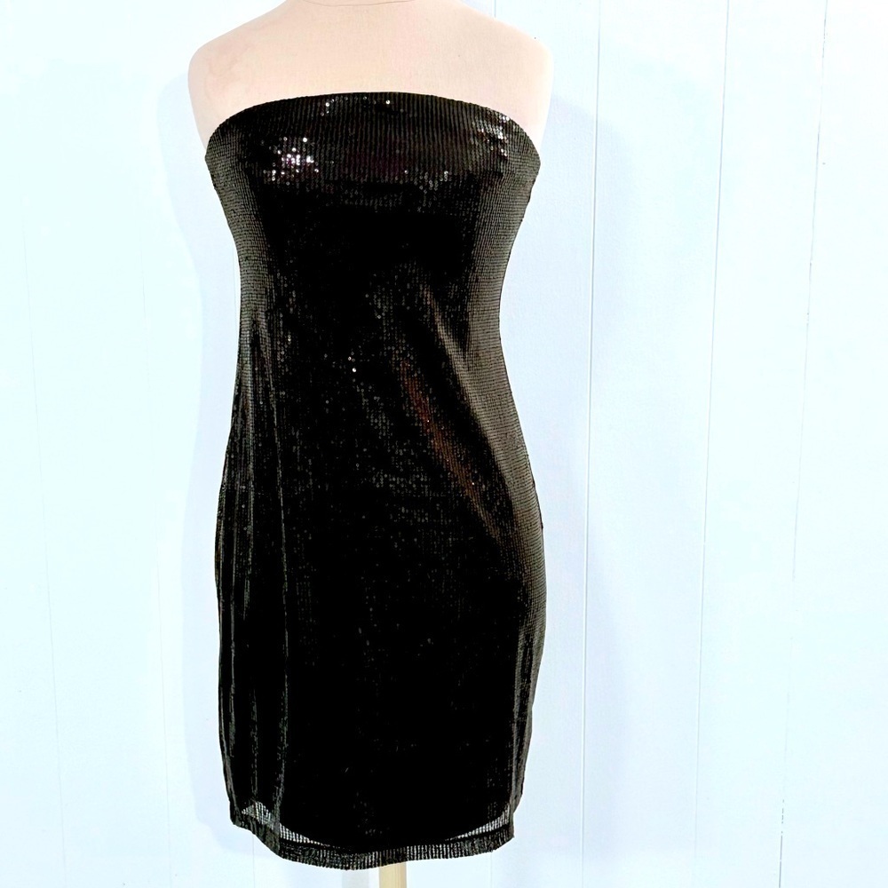 The Limited | Black Sequin Strapless Dress